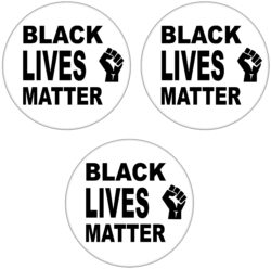 3 PACK – Black Lives Matter- 59mm Badge/Badges Gift Present Statement (White)