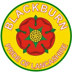 Blackburn - Pride of Lancashire - TWO PACK - Car Bumper Laptop Window Decal County Flag Sticker