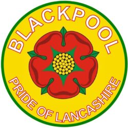Blackpool - Pride of Lancashire - TWO PACK - Car Bumper Laptop Window Decal County Flag Sticker
