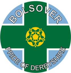 Bolsover - Pride of Derbyshire - TWO PACK - Car Bumper Laptop Window Decal County Flag Sticker