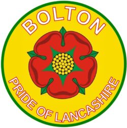 Bolton - Pride of Lancashire - TWO PACK - Car Bumper Laptop Window Decal County Flag Sticker