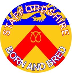 Staffordshire Born & Bred - TWO PACK - Car Bumper Laptop Window Decal County Flag Sticker