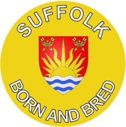 Suffolk Born & Bred - TWO PACK - Car Bumper Laptop Window Decal County Flag Sticker