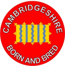 Cambridgeshire Born & Bred - TWO PACK - Car Bumper Laptop Window Decal County Flag Sticker