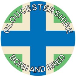 Gloucetsershire Born & Bred - TWO PACK - Car Bumper Laptop Window Decal County Flag Sticker