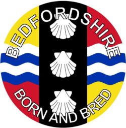 Bedfordshire Born & Bred - TWO PACK - Car Bumper Laptop Window Decal County Flag Sticker