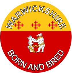 Warwickshire Born & Bred - TWO PACK - Car Bumper Laptop Window Decal County Flag Sticker