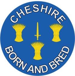Cheshire Born & Bred - TWO PACK - Car Bumper Laptop Window Decal County Flag Sticker