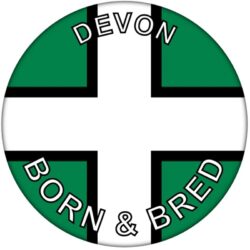 Devon Born and Bred Flag - 59mm Badge/Badges Gift Present Souvenir