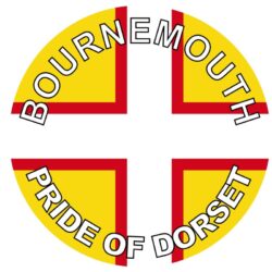 Bournemouth - Pride of Dorset - TWO PACK - Car Bumper Laptop Window Decal County Flag Sticker