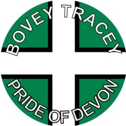 Bovey Tracey - Pride of Devon - TWO PACK - Car Bumper Laptop Window Decal County Flag Sticker