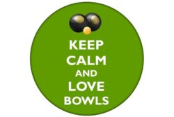 Keep Calm and Love Bowls - 59mm Birthday Pin Badge Gift Present
