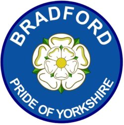 Bradford - Pride of Yorkshire - TWO PACK - Car Bumper Laptop Window Decal County Flag Sticker