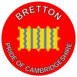 Bretton - Pride of Cambridgeshire - TWO PACK - Car Bumper Laptop Window Decal County Flag Sticker