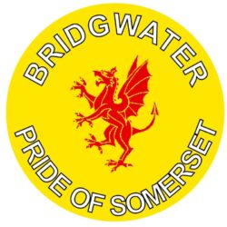 Bridgwater - Pride of Somerset - TWO PACK - Car Bumper Laptop Window Decal County Flag Sticker
