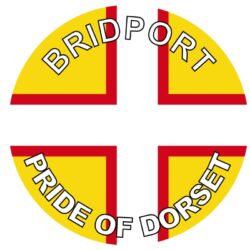 Bridport - Pride of Dorset - TWO PACK - Car Bumper Laptop Window Decal County Flag Sticker