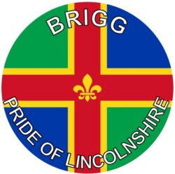 Brigg - Pride of Lincolnshire - TWO PACK - Car Bumper Laptop Window Decal County Flag Sticker