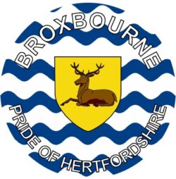 Broxbourne - Pride of Hertfordshire - TWO PACK - Car Bumper Laptop Window Decal County Flag Sticker