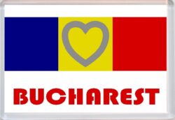 Bucharest - Love Romania/Romanian Towns & Cities Flag - Jumbo Fridge Magnet Souvenir Gift Present