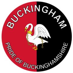Buckingham - Pride of Buckinghamshire - TWO PACK - Car Bumper Laptop Window Decal County Flag Sticker