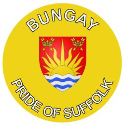 Bungay - Pride of Suffolk - TWO PACK - Car Bumper Laptop Window Decal County Flag Sticker