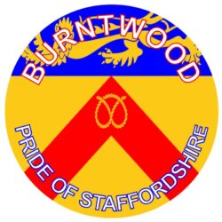 Burntwood - Pride of Staffordshire - TWO PACK - Car Bumper Laptop Window Decal County Flag Sticker