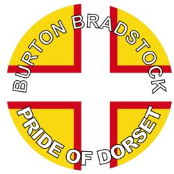 Burton Bradstock - Pride of Dorset - TWO PACK - Car Bumper Laptop Window Decal County Flag Sticker