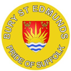Bury St Edmunds - Pride of Suffolk - TWO PACK - Car Bumper Laptop Window Decal County Flag Sticker