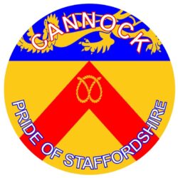 Cannock - Pride of Staffordshire - TWO PACK - Car Bumper Laptop Window Decal County Flag Sticker