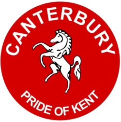 Canterbury - Pride of Kent - TWO PACK - Car Bumper Laptop Window Decal County Flag Sticker