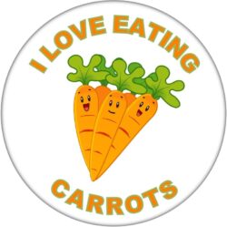 I Love Eating Carrots - 59mm Badge/Badges Fun Gift Present