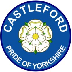 Castleford - Pride of Yorkshire - TWO PACK - Car Bumper Laptop Window Decal County Flag Sticker