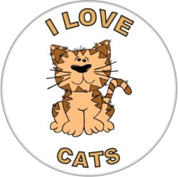 I Love Cats - 59mm Badge/Badges Fun Gift Present