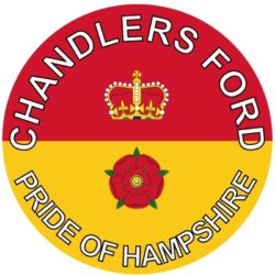 Chandlers Ford - Pride of Hampshire - TWO PACK - Car Bumper Laptop Window Decal County Flag Sticker