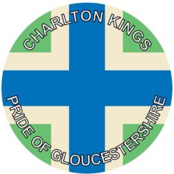Charlton Kings - Pride of Gloucestershire - TWO PACK - Car Bumper Laptop Window Decal County Flag Sticker