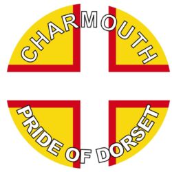 Charmouth - Pride of Dorset - TWO PACK - Car Bumper Laptop Window Decal County Flag Sticker