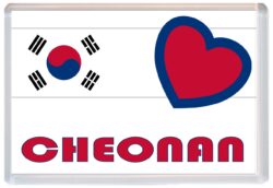 Cheonan - Love South Korea/Korean Towns & Cities Flag - Jumbo Fridge Magnet Souvenir Gift Present