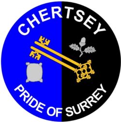 Chertsey - Pride of Surrey - TWO PACK - Car Bumper Laptop Window Decal County Flag Sticker