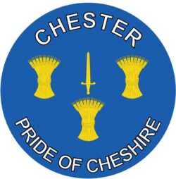 Chester - Pride of Cheshire - TWO PACK - Car Bumper Laptop Window Decal County Flag Sticker