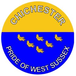 Chichester - Pride of West Sussex - TWO PACK - Car Bumper Laptop Window Decal County Flag Sticker