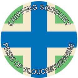 Chipping Sodbury - Pride of Gloucestershire - TWO PACK - Car Bumper Laptop Window Decal County Flag Sticker