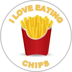 I Love Eating Chips - 59mm Badge/Badges Fun Gift Present