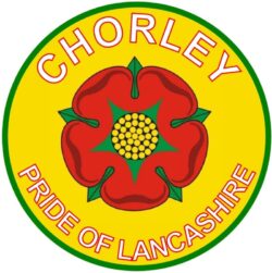 Chorley - Pride of Lancashire - TWO PACK - Car Bumper Laptop Window Decal County Flag Sticker