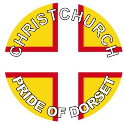 Christchurch - Pride of Dorset - TWO PACK - Car Bumper Laptop Window Decal County Flag Sticker