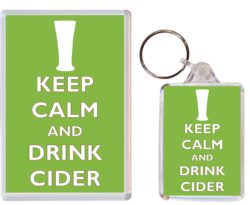 Keep Calm and Drink Cider - Jumbo Fridge Magnet & Double Sided Large Keyring Key Fob Chain Ring Gift Present Souvenir