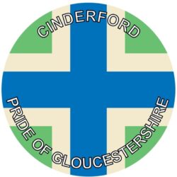 Cinderford - Pride of Gloucestershire - TWO PACK - Car Bumper Laptop Window Decal County Flag Sticker