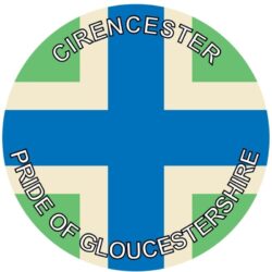 Cirencester - Pride of Gloucestershire - TWO PACK - Car Bumper Laptop Window Decal County Flag Sticker