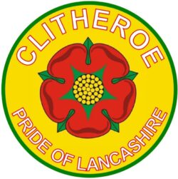 Clitheroe - Pride of Lancashire - TWO PACK - Car Bumper Laptop Window Decal County Flag Sticker