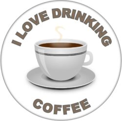I Love Drinking Coffee - 59mm Badge/Badges Fun Gift Present