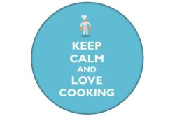 Keep Calm and Love Cooking - 59mm Birthday Pin Badge Gift Present